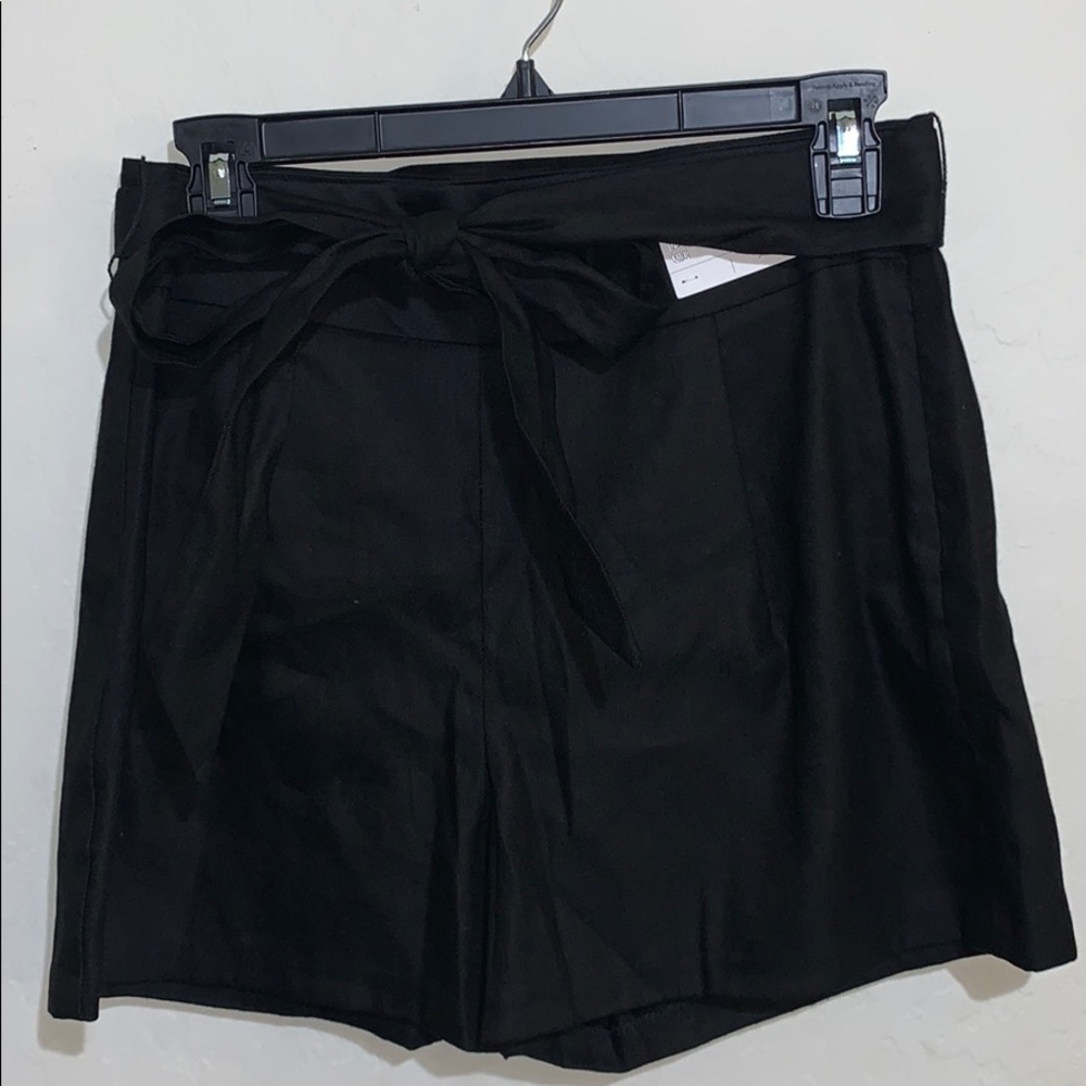 High waisted black twill shorts from Express